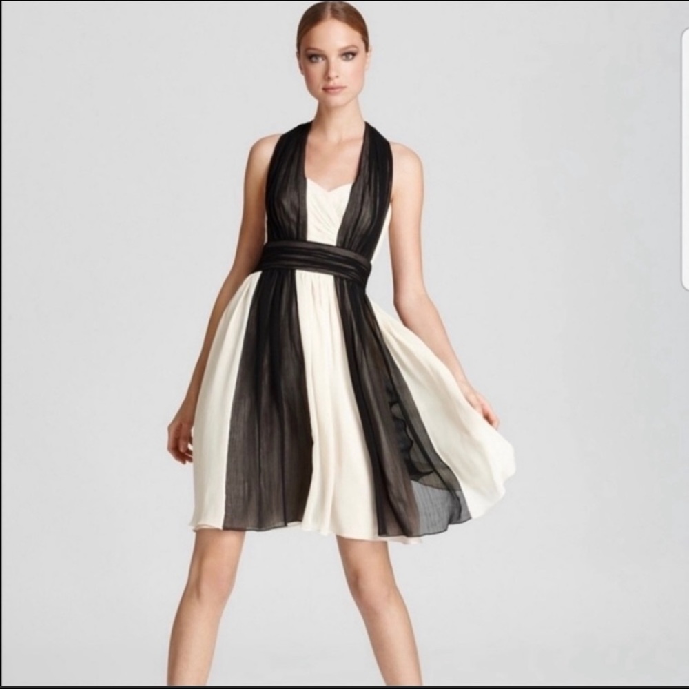 Max and Cleo Ivory & Black Arianna Dress Size 2